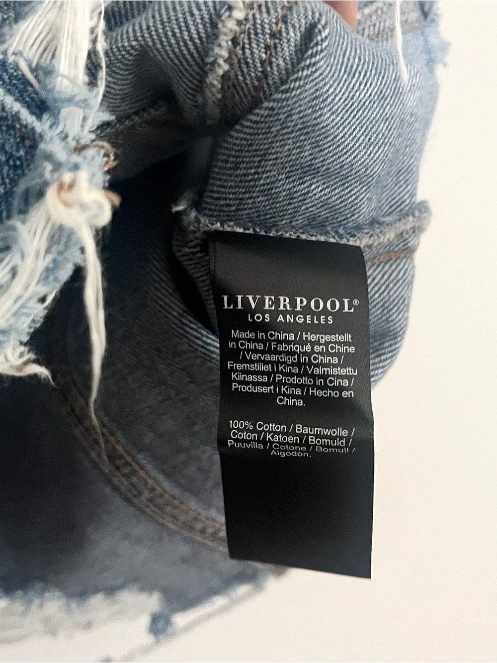 Liverpool Distressed Cropped Denim Vest - Light Blue - NWT - Picture 4 of 5